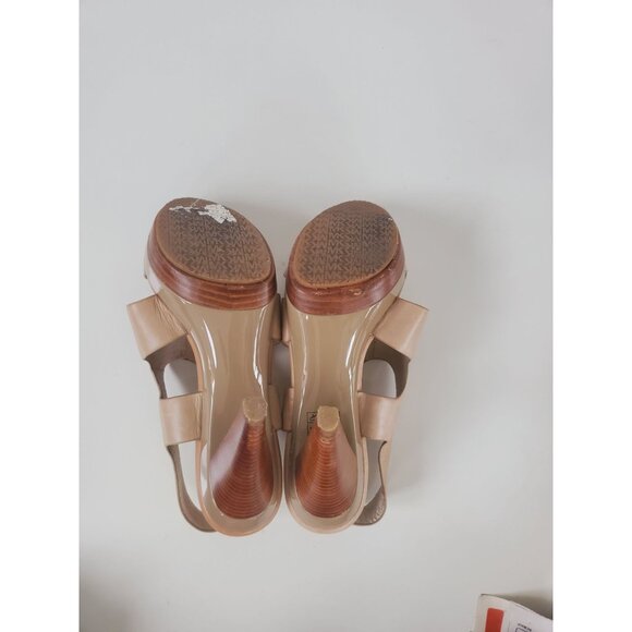 Michael Kors CARLA Taupe Leather Platform Heels Size 7.5 M Womens Shoes - Picture 8 of 12